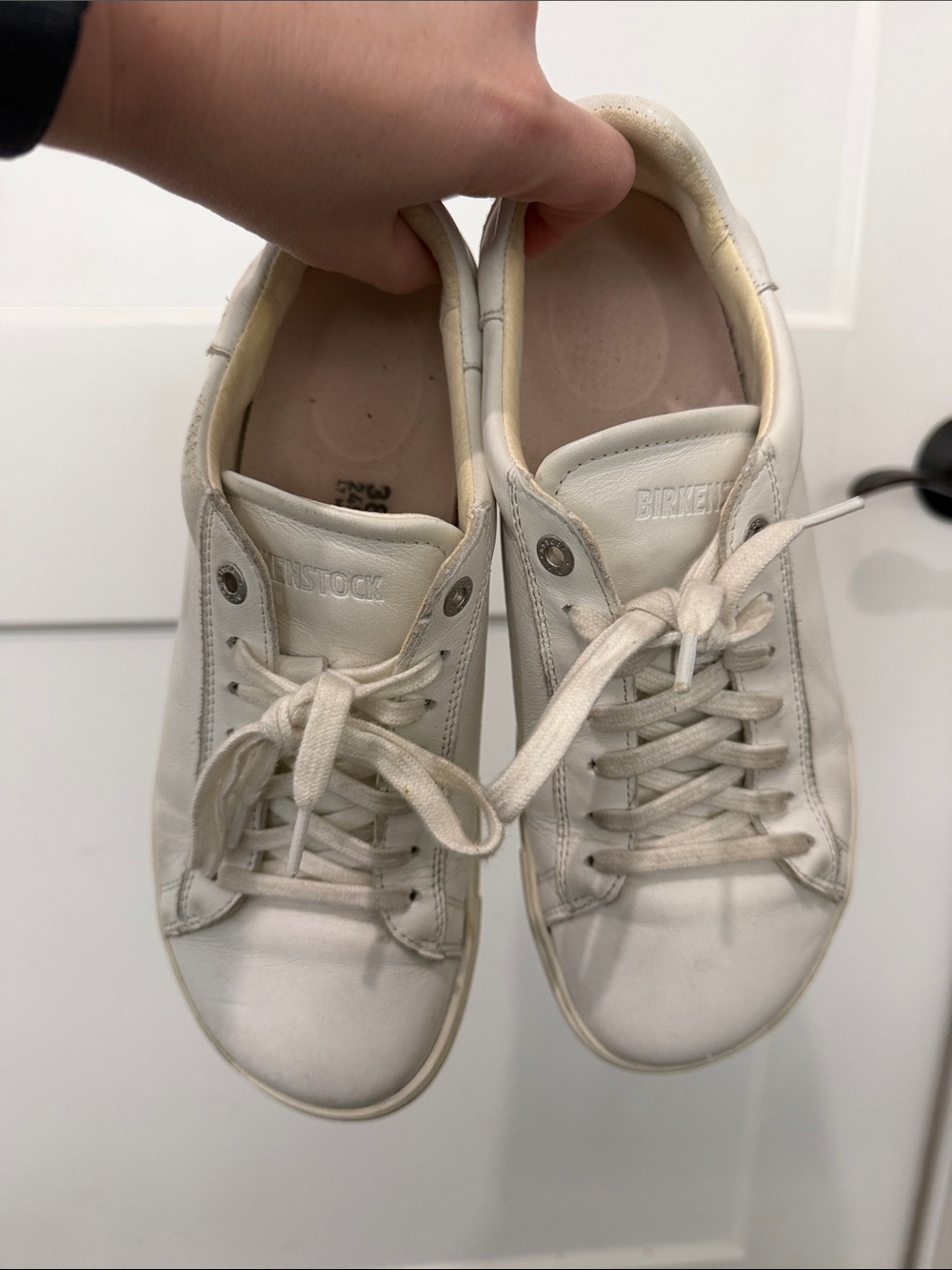 Birkenstock White Leather Lace-Up Sneakers Size 38